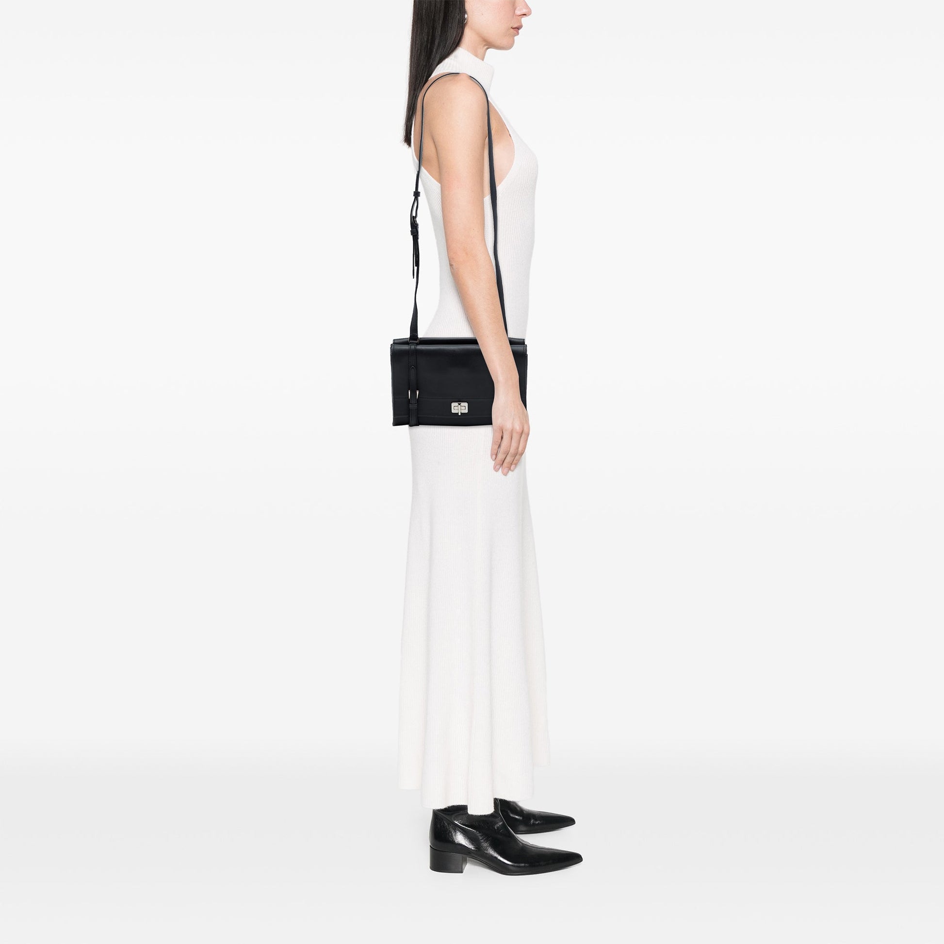 Prada Lux Calf Double Sided Flap Messenger Bag