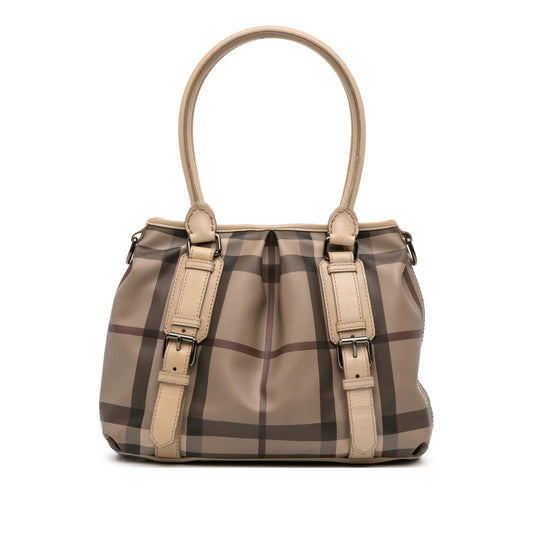 Burberry Small Smoke Check Coated Canvas Northfield Satchel