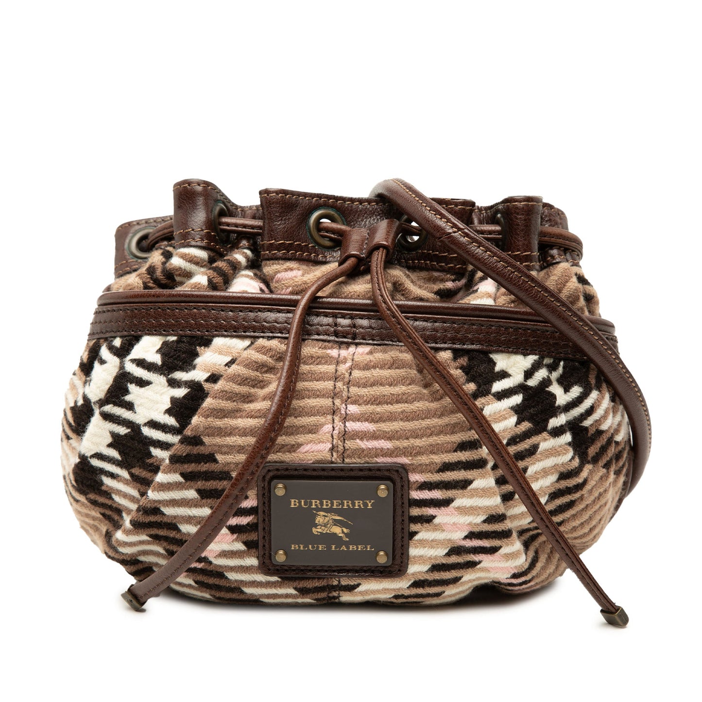 Burberry Supernova Check Wool Drawstring Crossbody