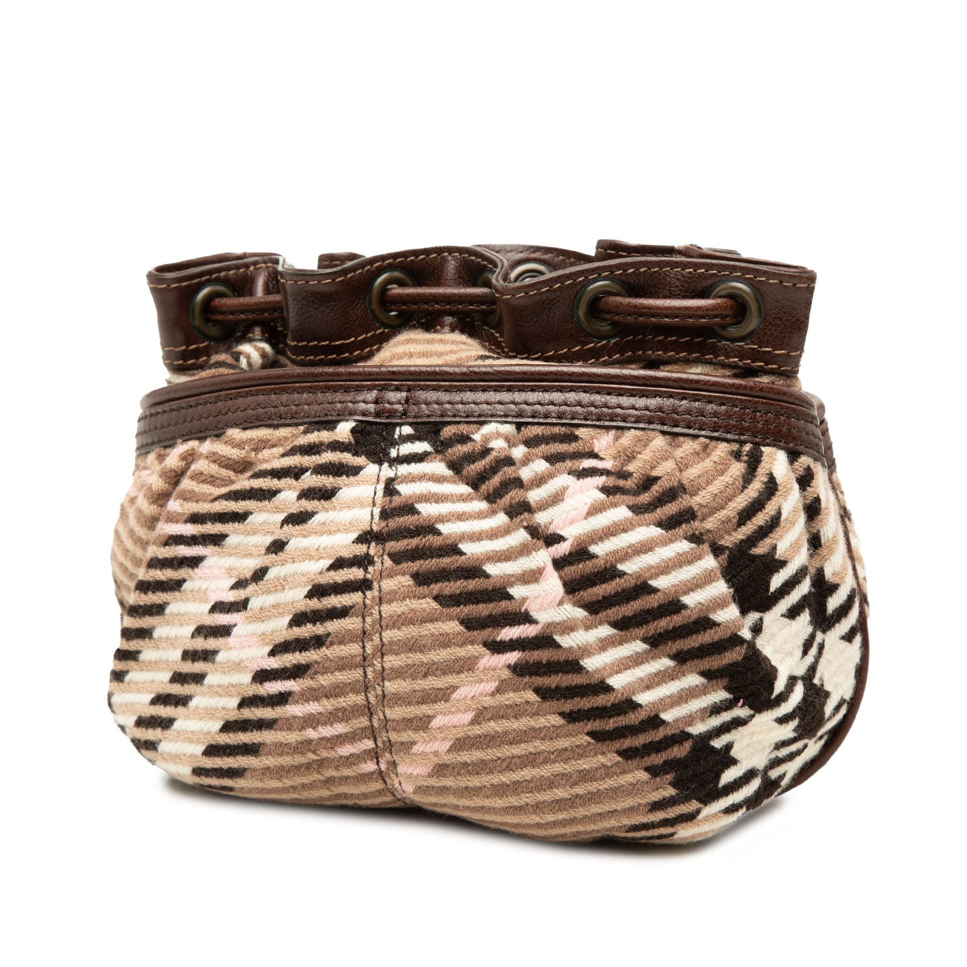 Burberry Supernova Check Wool Drawstring Crossbody