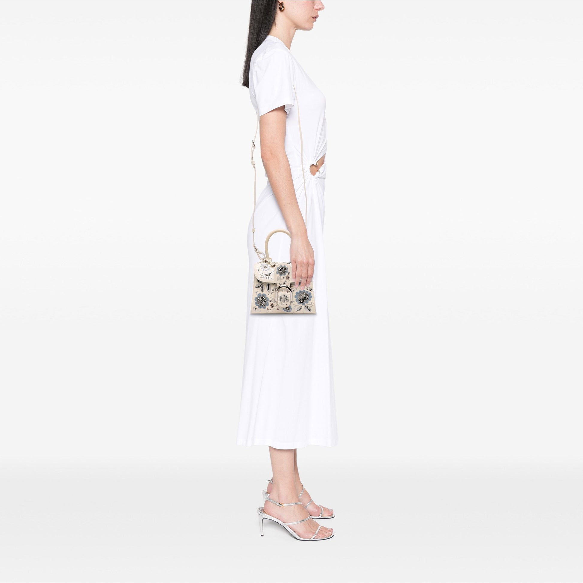 Delvaux MIni Smooth Calfskin Brillant Blooming Crystalline Satchel