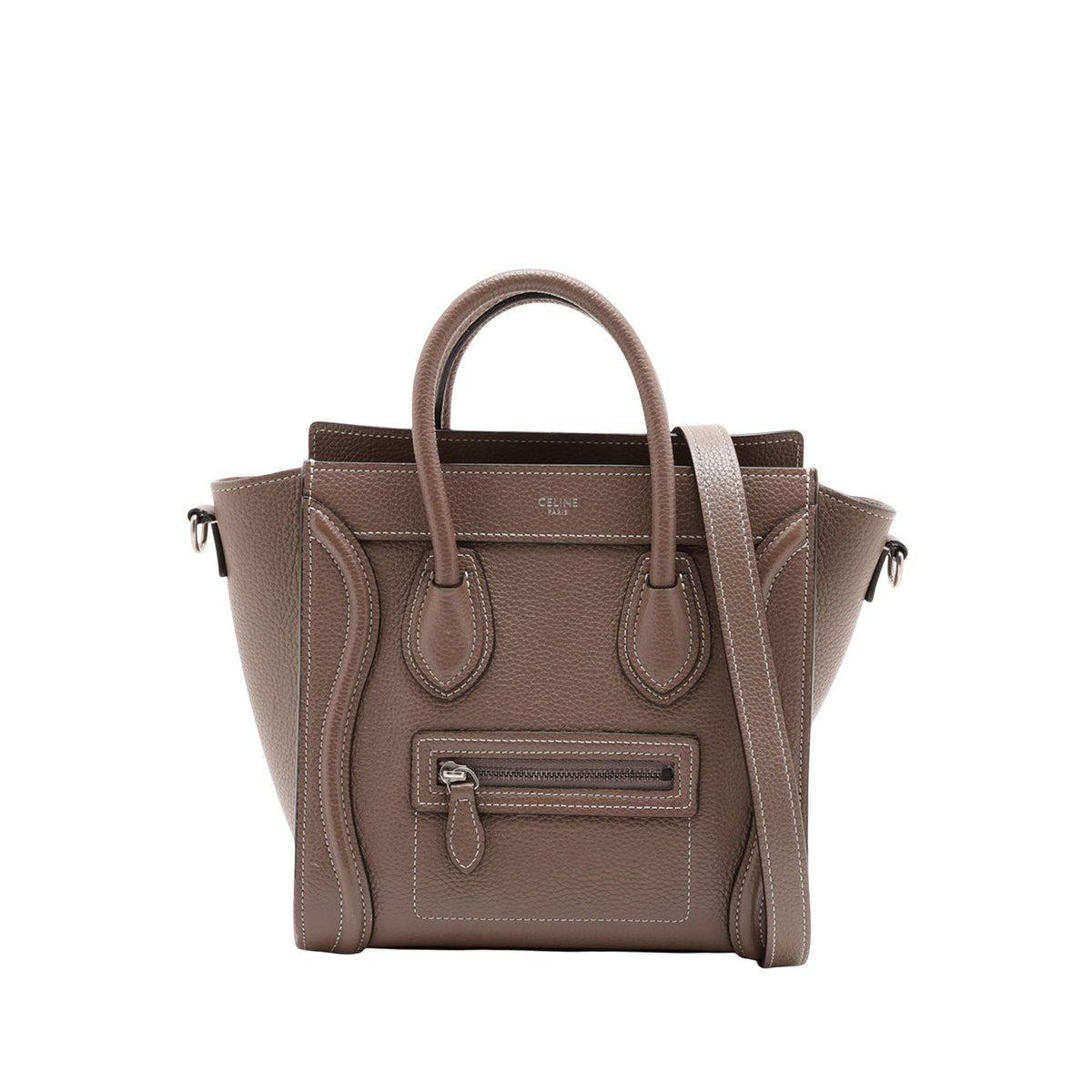 Celine Nano Leather Luggage Tote — Beige