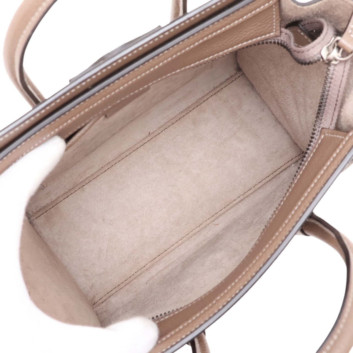 Celine Nano Leather Luggage Tote — Beige