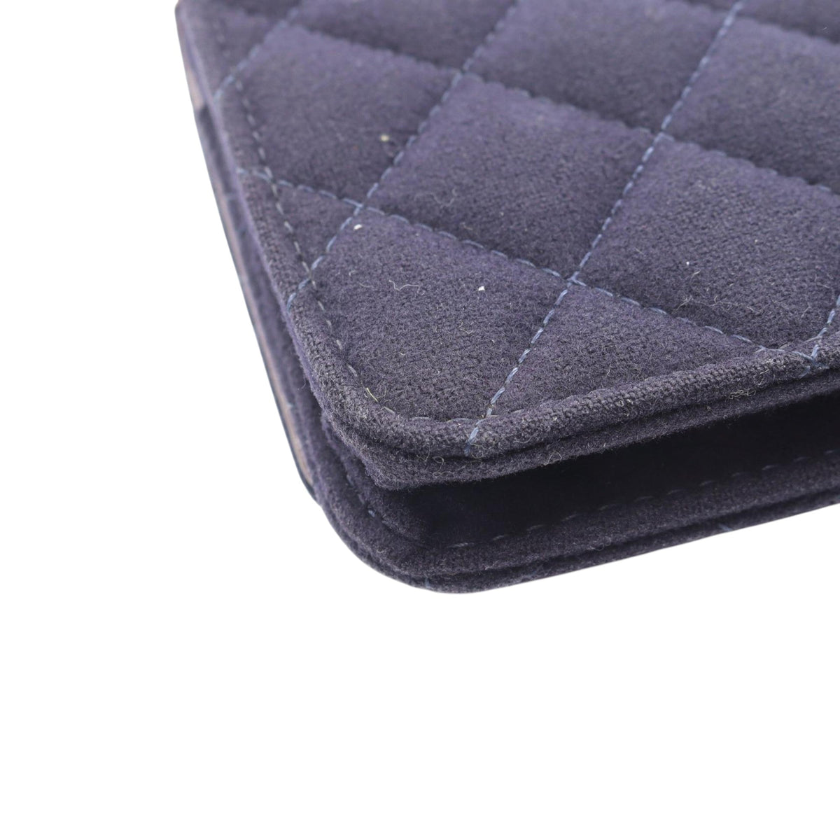 Chanel Paris Hamburg Quilted Jersey Charms Wallet On Chain — Blue