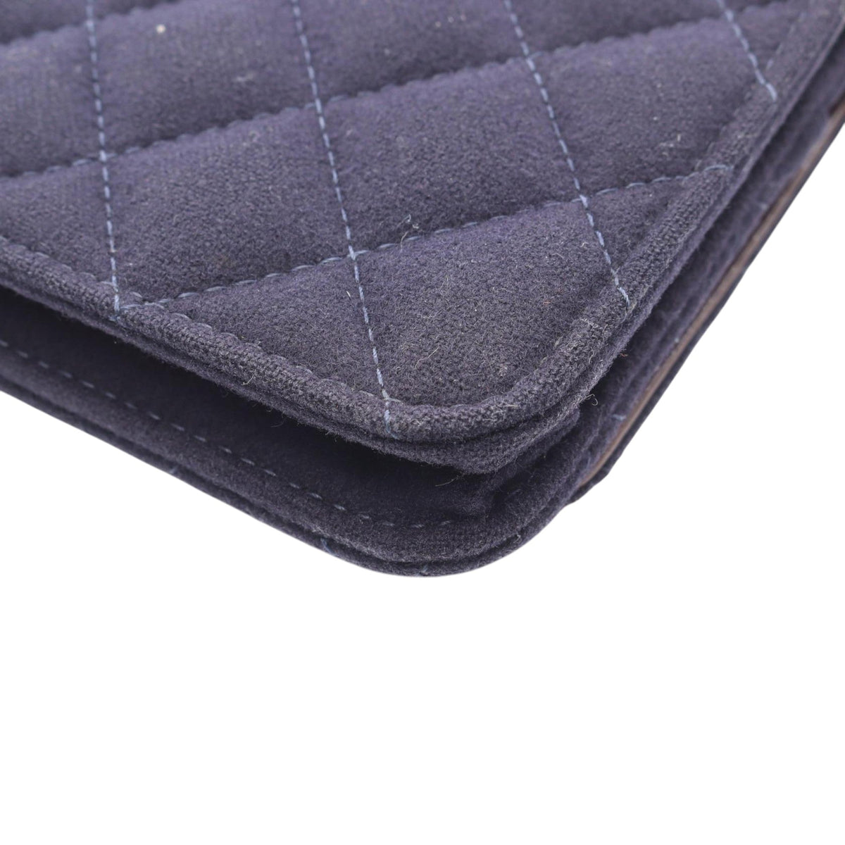Chanel Paris Hamburg Quilted Jersey Charms Wallet On Chain — Blue