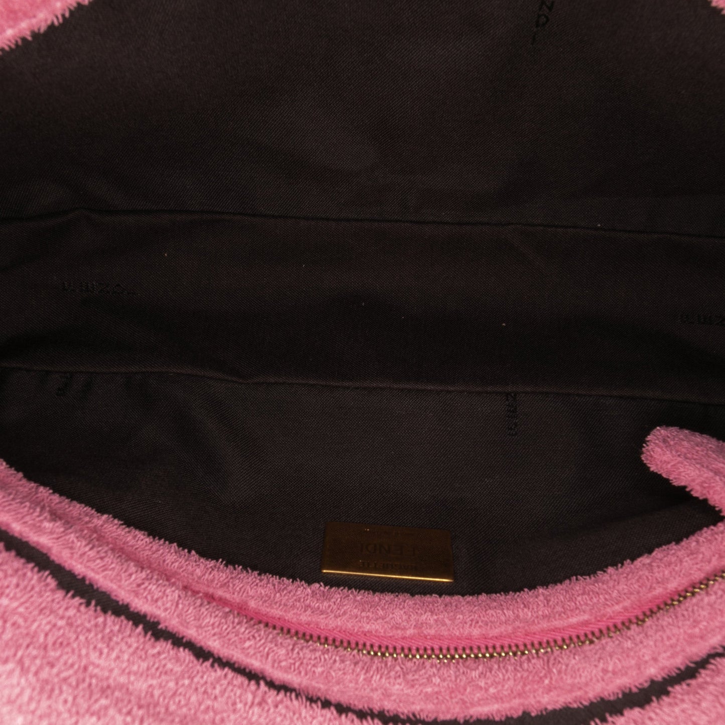 Fendi Zucca Embossed Terry Cloth Baguette Satchel
