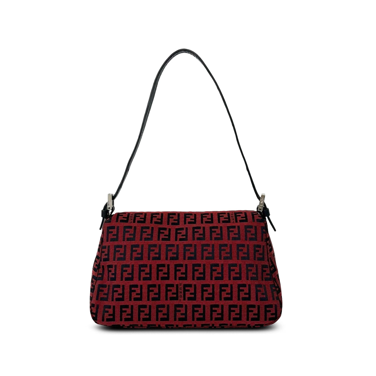 Fendi Mini Zucchino Canvas Baguette — Red
