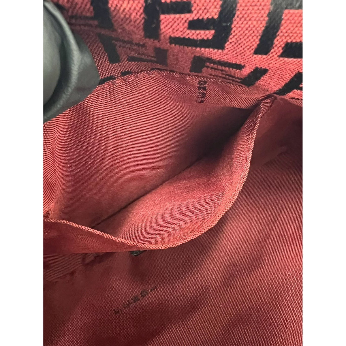Fendi Mini Zucchino Canvas Baguette — Red