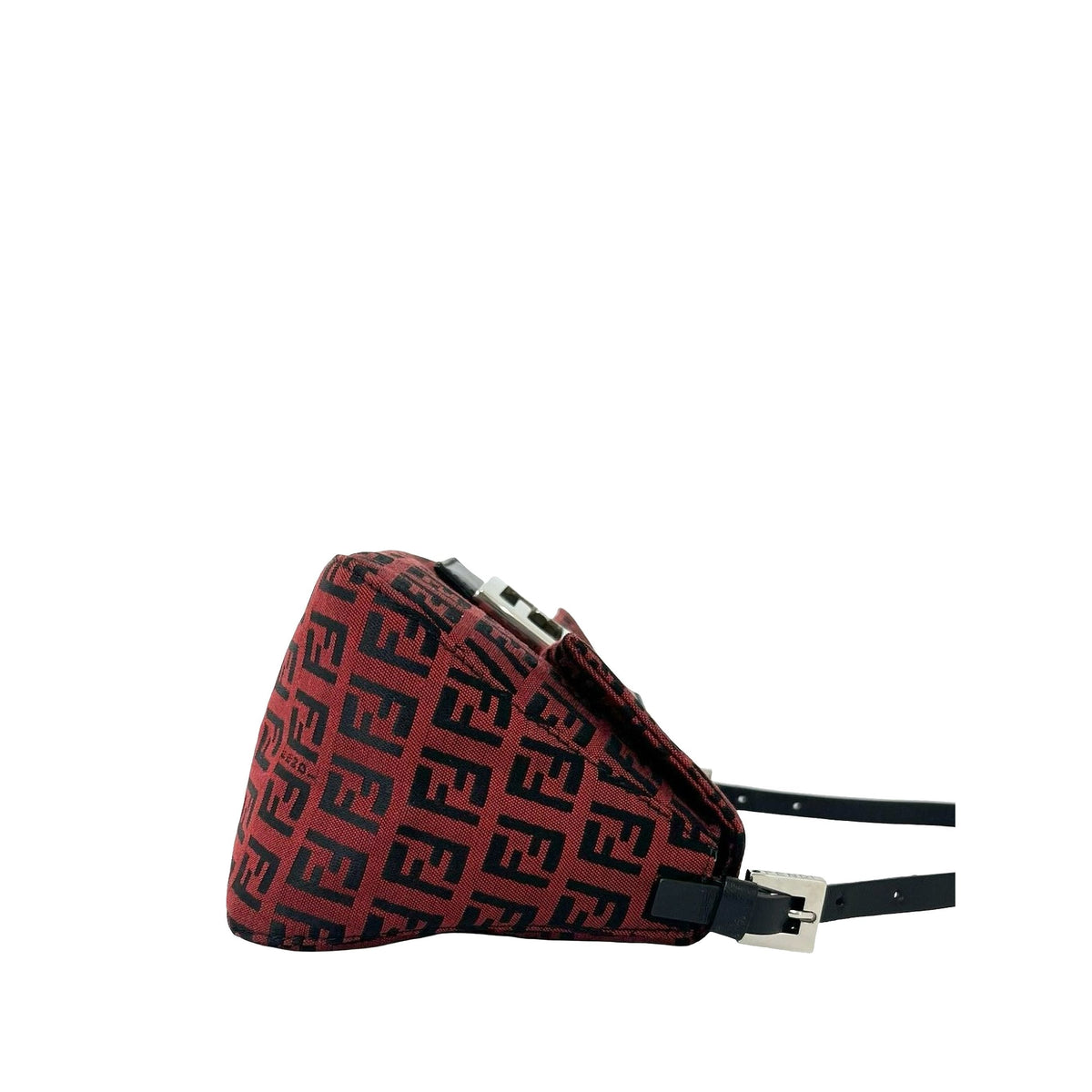 Fendi Mini Zucchino Canvas Baguette — Red