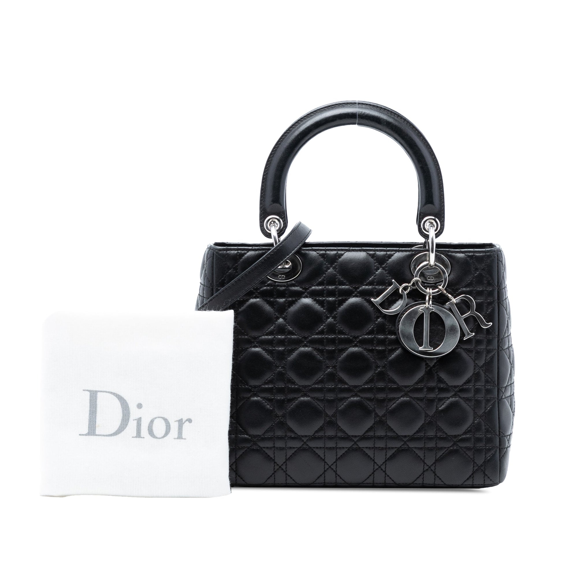 Dior Medium Lambskin Cannage Lady Dior
