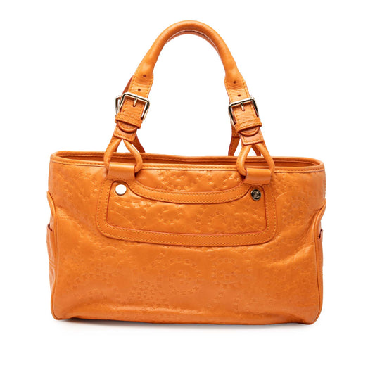 Celine Spiraling Macadam Embossed Leather Boogie Handbag