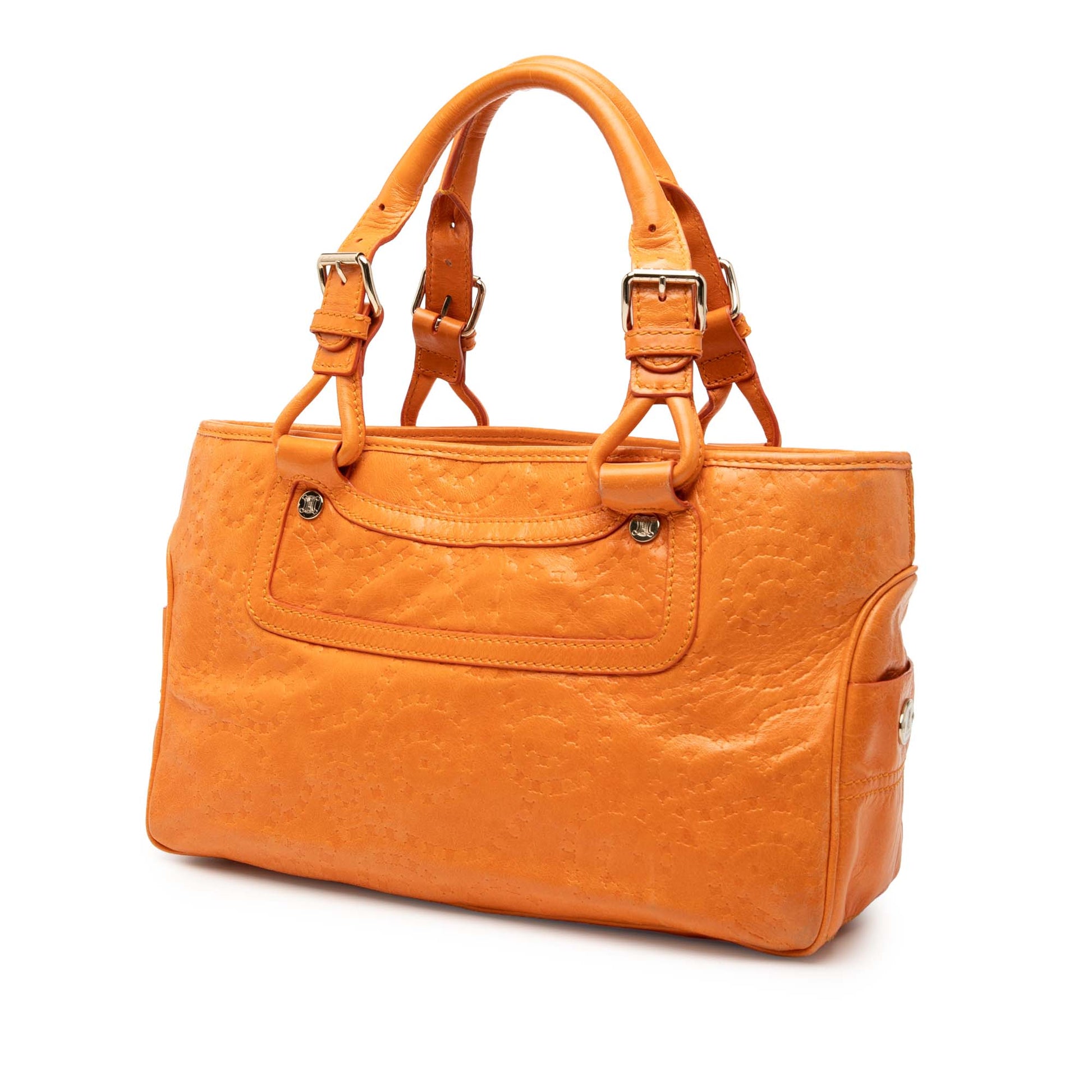 Celine Spiraling Macadam Embossed Leather Boogie Handbag