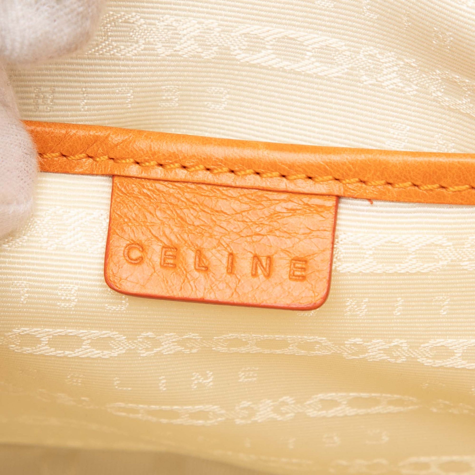 Celine Spiraling Macadam Embossed Leather Boogie Handbag