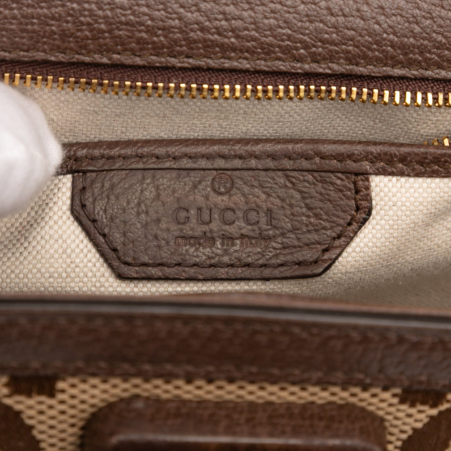 Gucci Small Jumbo GG Canvas Bamboo 1947 Top Handle Bag