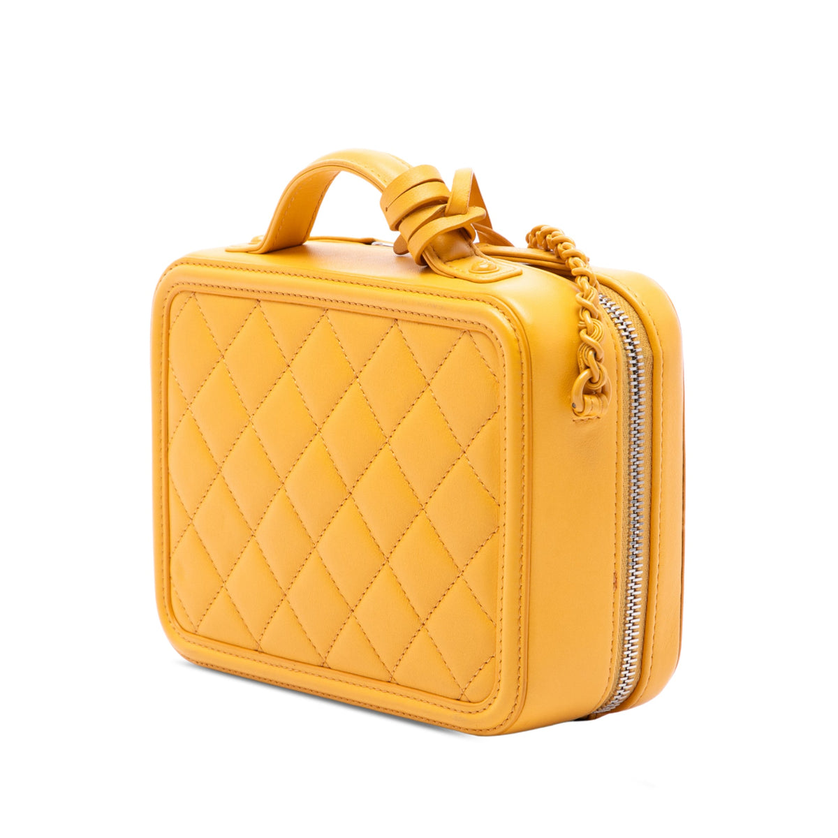 Chanel Small Lambskin CC Filigree Incognito Vanity Case — Yellow
