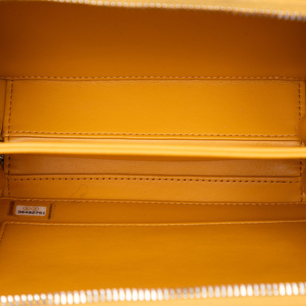 Chanel Small Lambskin CC Filigree Incognito Vanity Case — Yellow