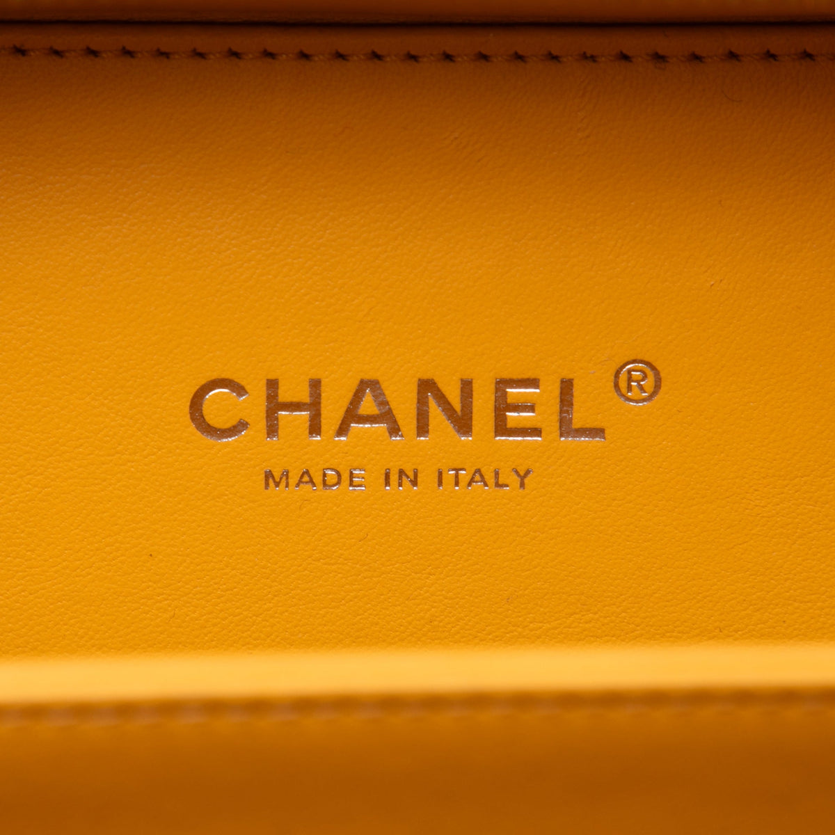Chanel Small Lambskin CC Filigree Incognito Vanity Case — Yellow