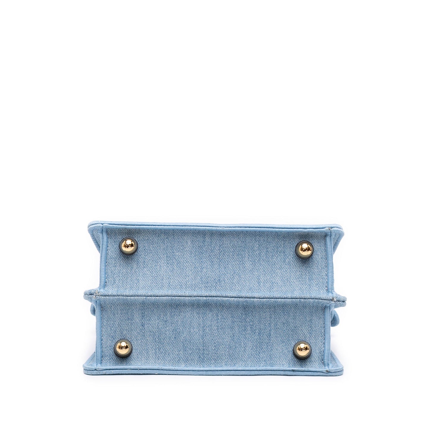 Fendi Petite Embroidered Denim Peekaboo ISeeU Satchel