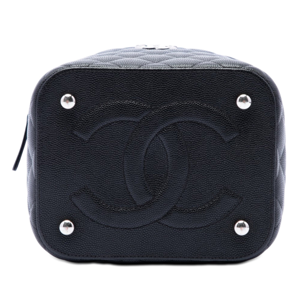 Chanel CC Quilted Caviar Top Handle Vanity with Chain