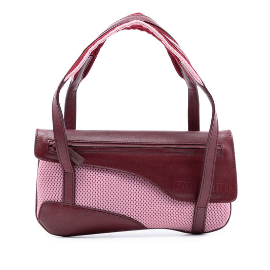 Miu Miu Leather Trimmed Mesh Handbag