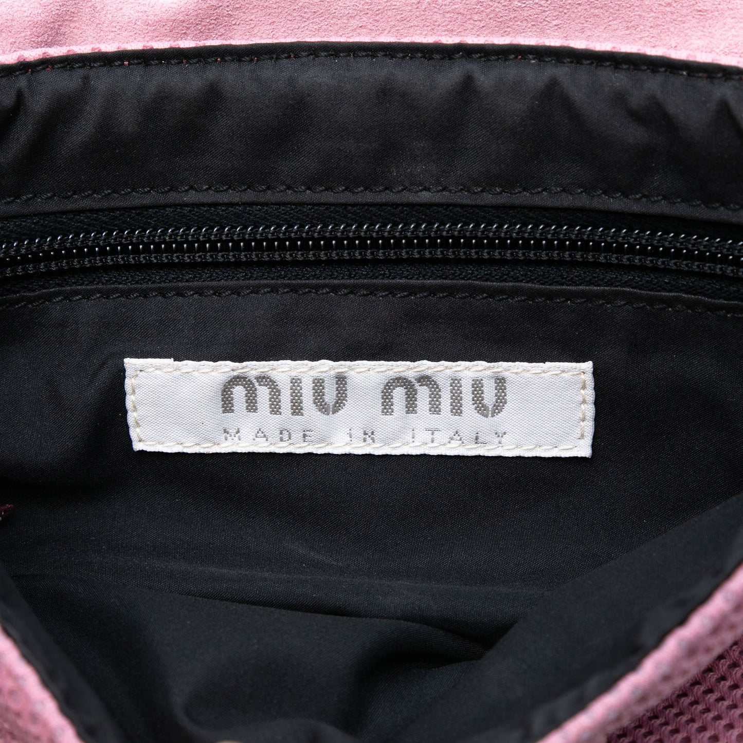 Miu Miu Leather Trimmed Mesh Handbag