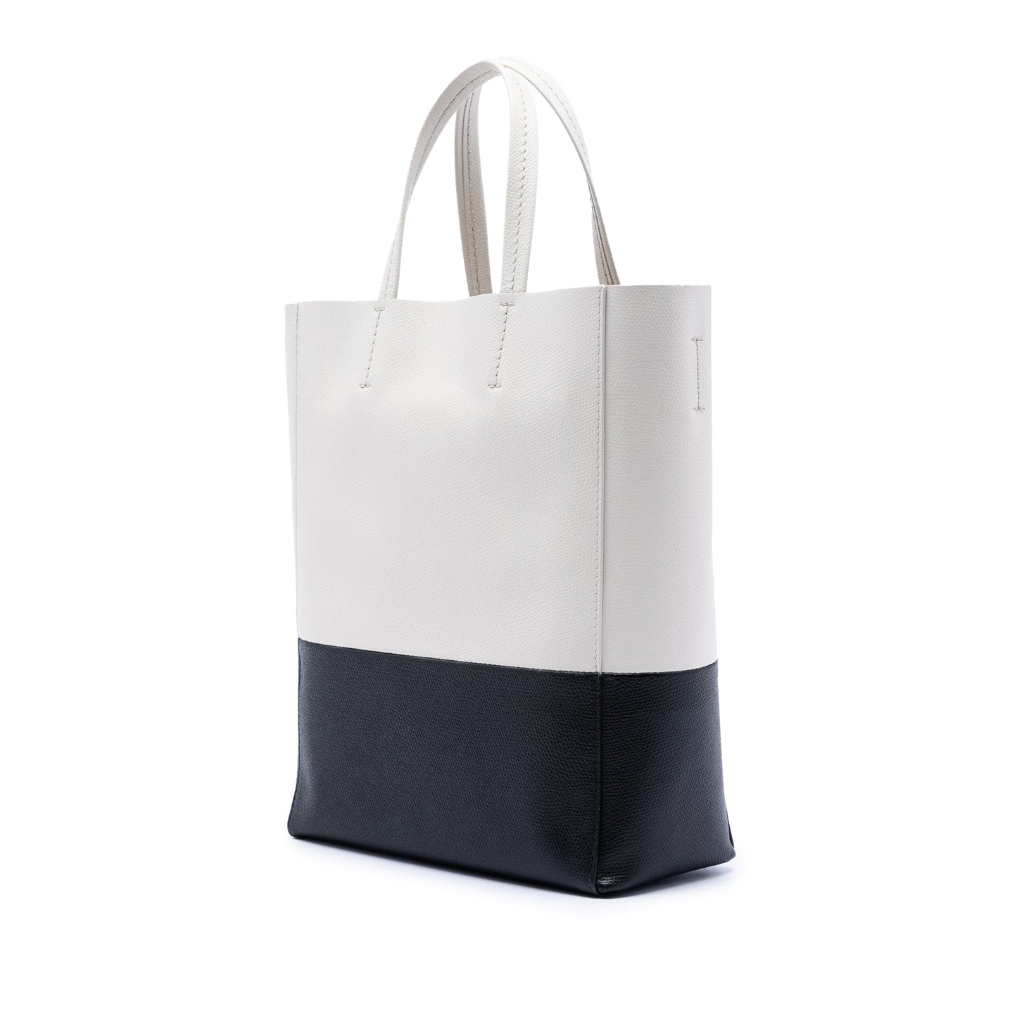 Celine Small Bicolor Grained Calfskin Vertical Cabas Tote