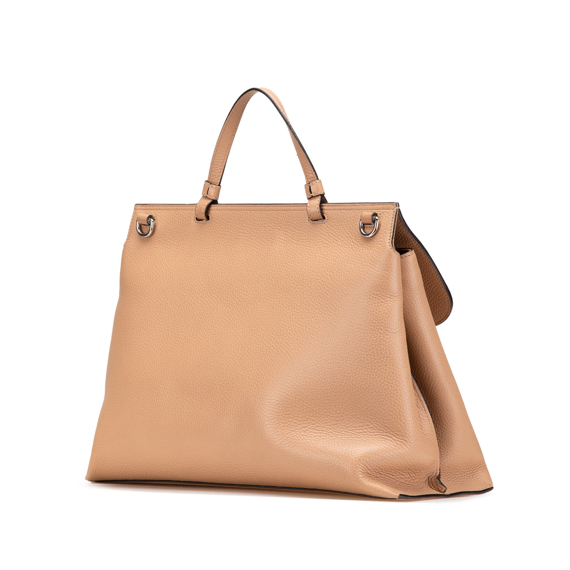 Gucci Large Leather Bamboo Daily Satchel