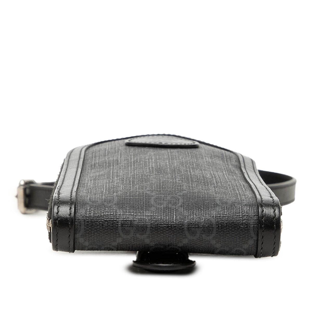 Gucci GG Supreme Interlocking G Phone Holder Crossbody — Black