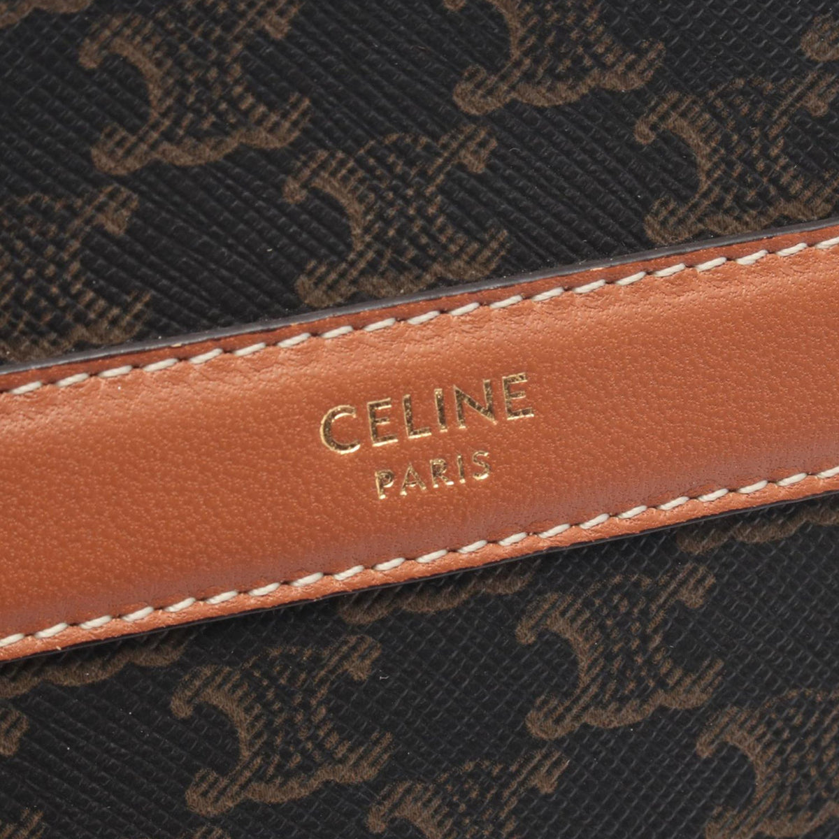 Celine Triomphe Coated Canvas Round Purse on Strap