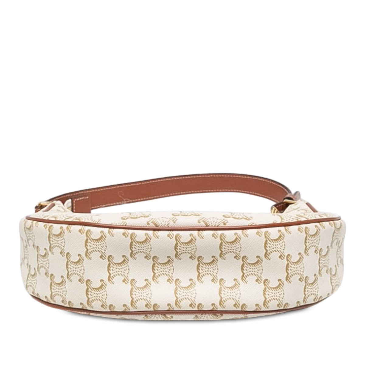Celine Medium Triomphe Coated Canvas Ava Shoulder Bag — White