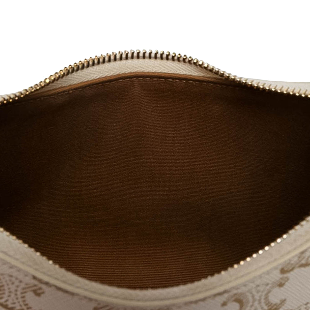 Celine Medium Triomphe Coated Canvas Ava Shoulder Bag — White