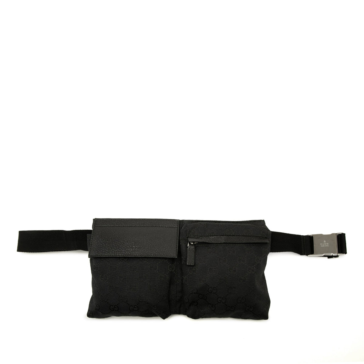 Gucci GG Canvas Double Pocket Belt Bag