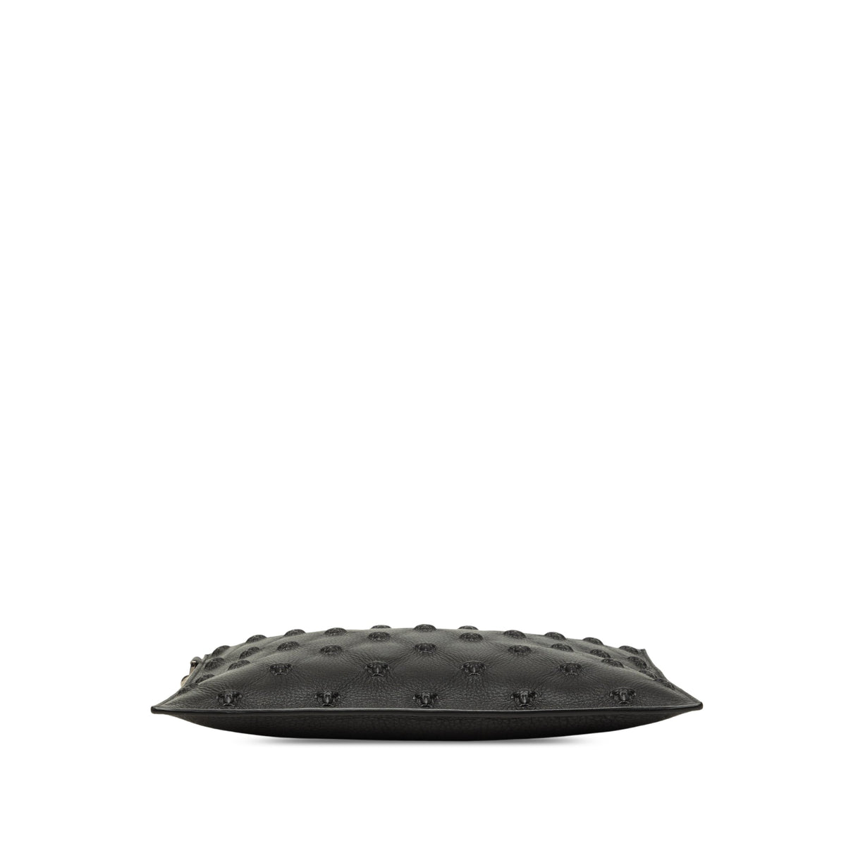 Versace Embossed Leather Medusa Wristlet Clutch — Black
