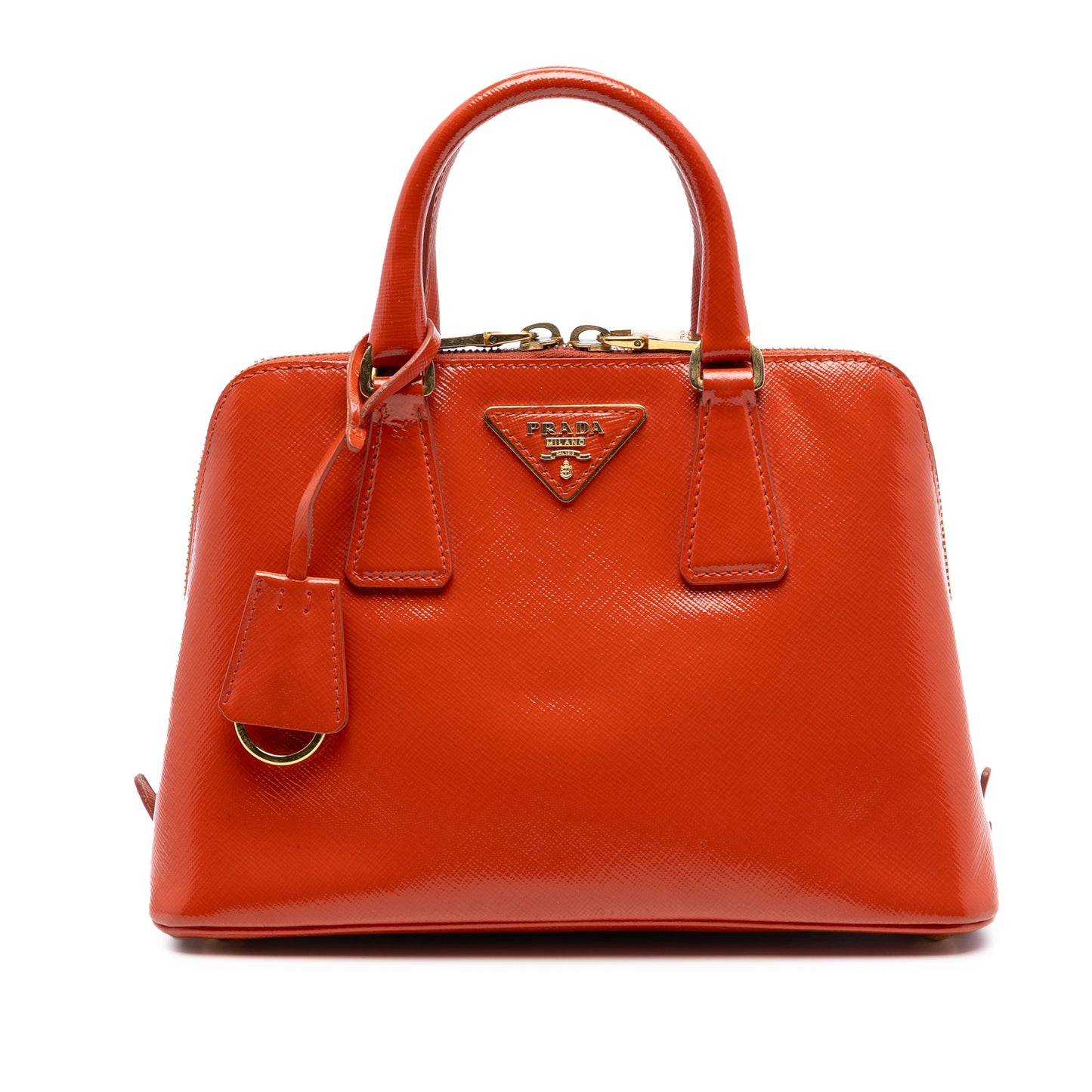 Prada Small Saffiano Vernice Promenade Satchel