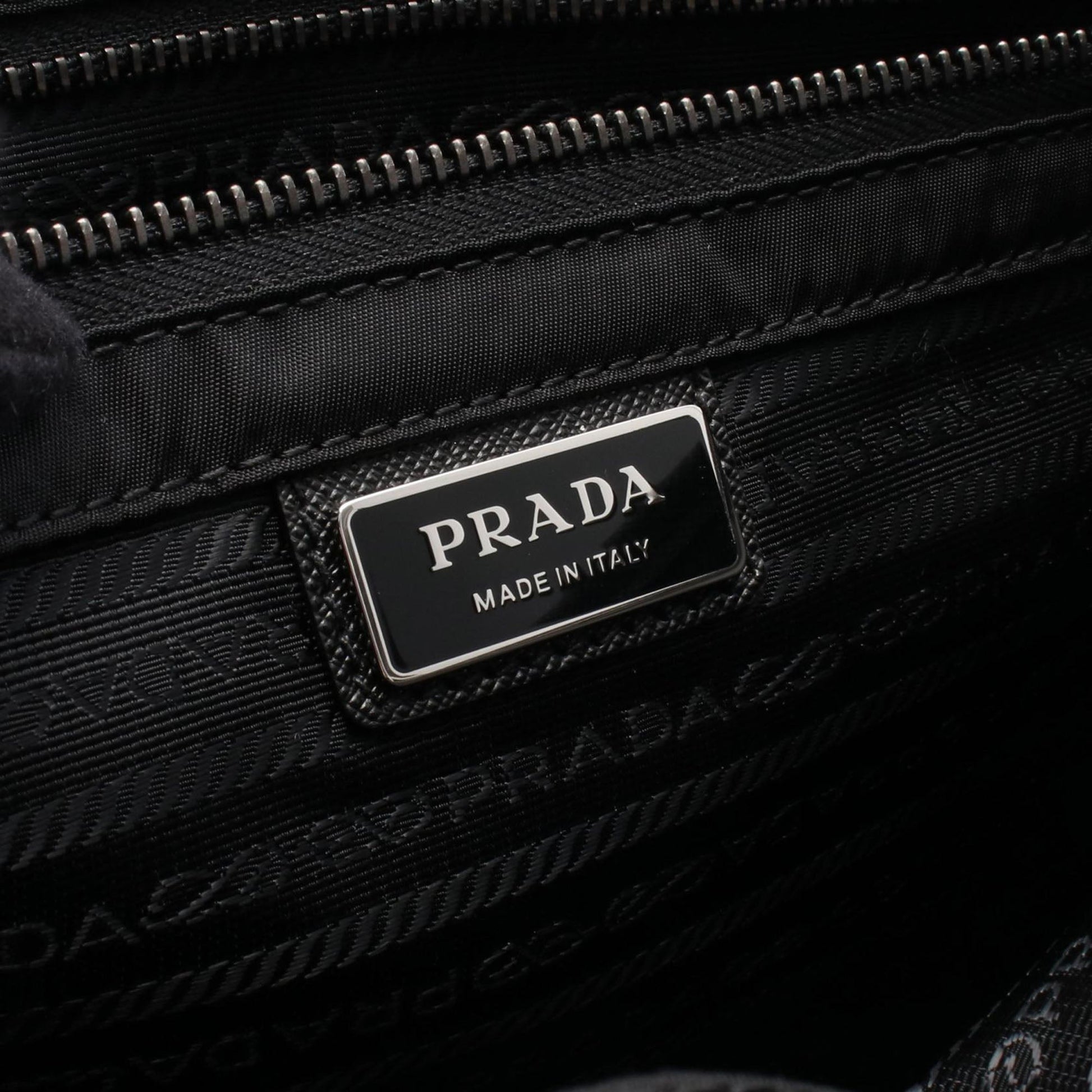 Prada Saffiano Trimmed Tessuto Buckle Messenger Bag