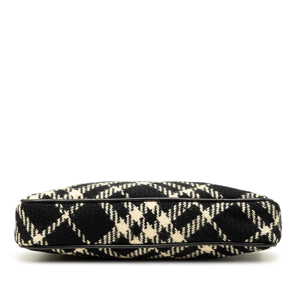 Burberry Nova Check Wool Shoulder Bag — Black