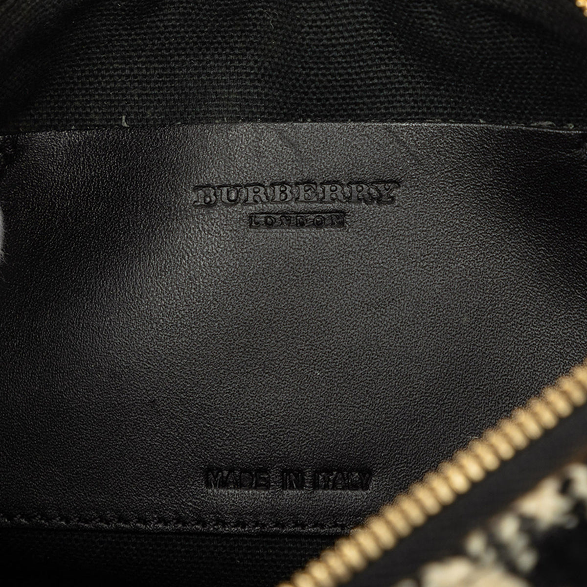 Burberry Nova Check Wool Shoulder Bag — Black