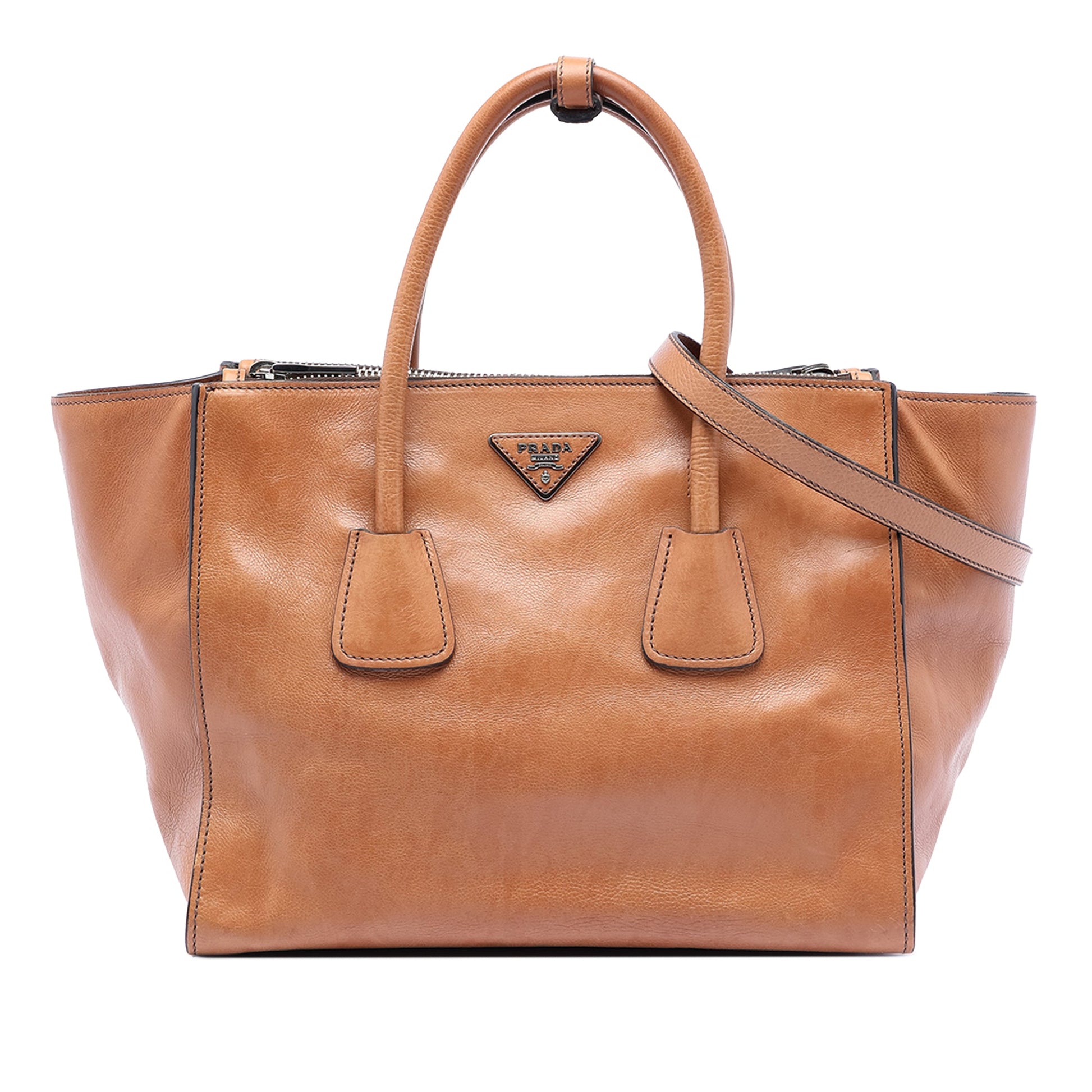 Prada Glace Calf Twin Pocket Satchel