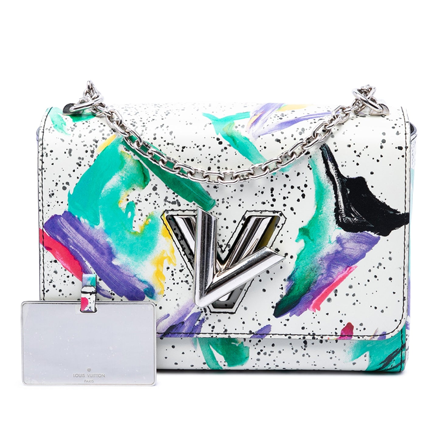 Louis Vuitton Leather Splash Print Twist MM