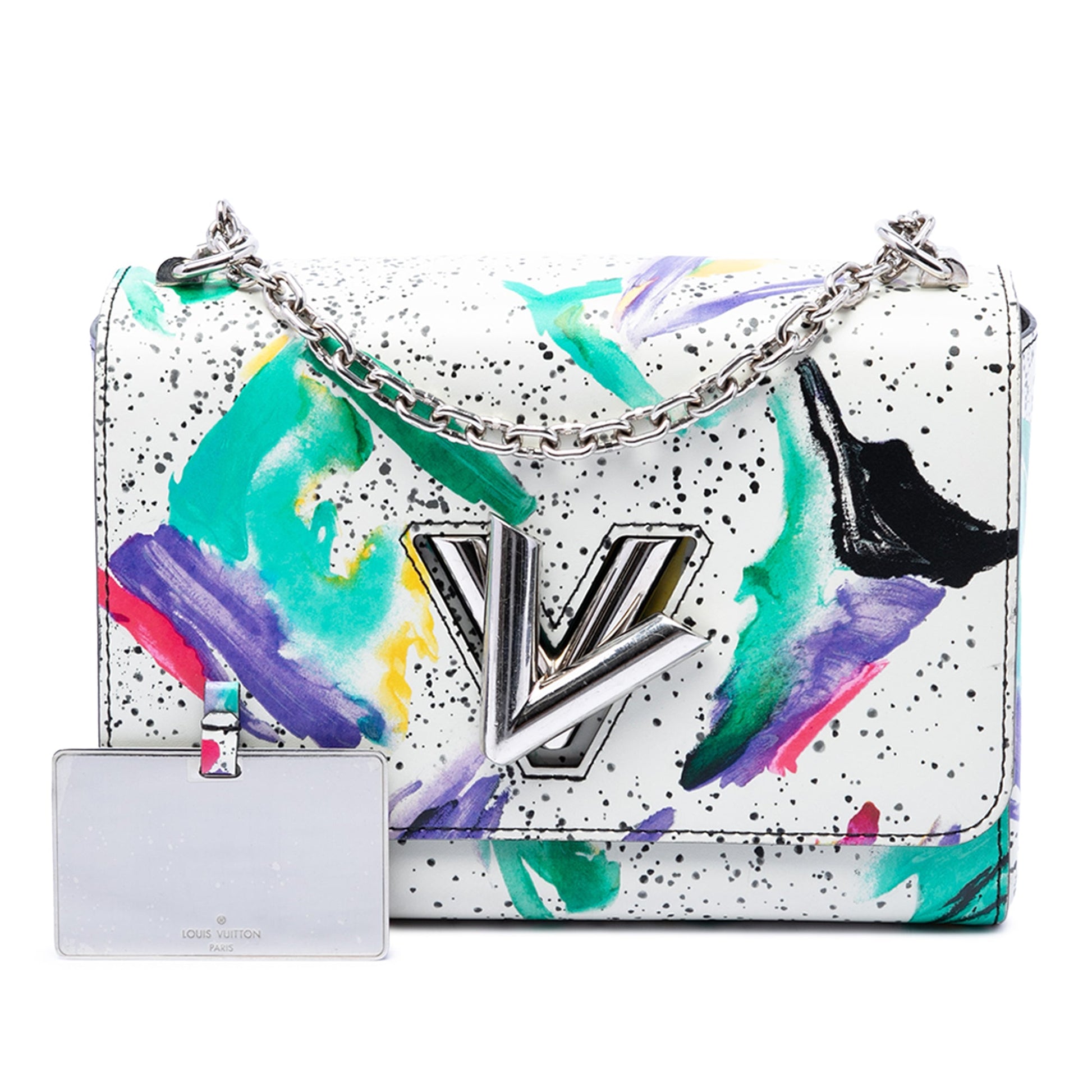 Louis Vuitton Leather Splash Print Twist MM