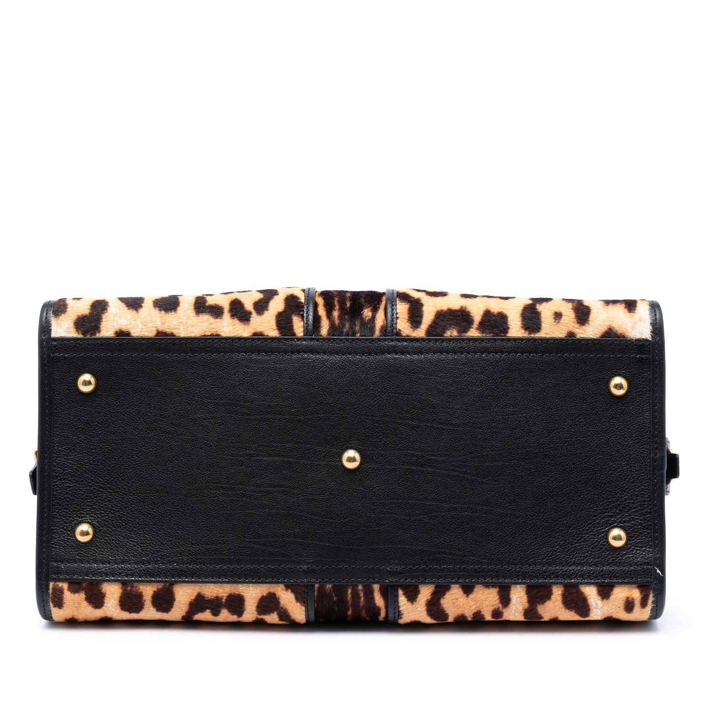 Saint Laurent Medium Pony Hair Leopard Print and Calfskin Cabas Chyc Satchel