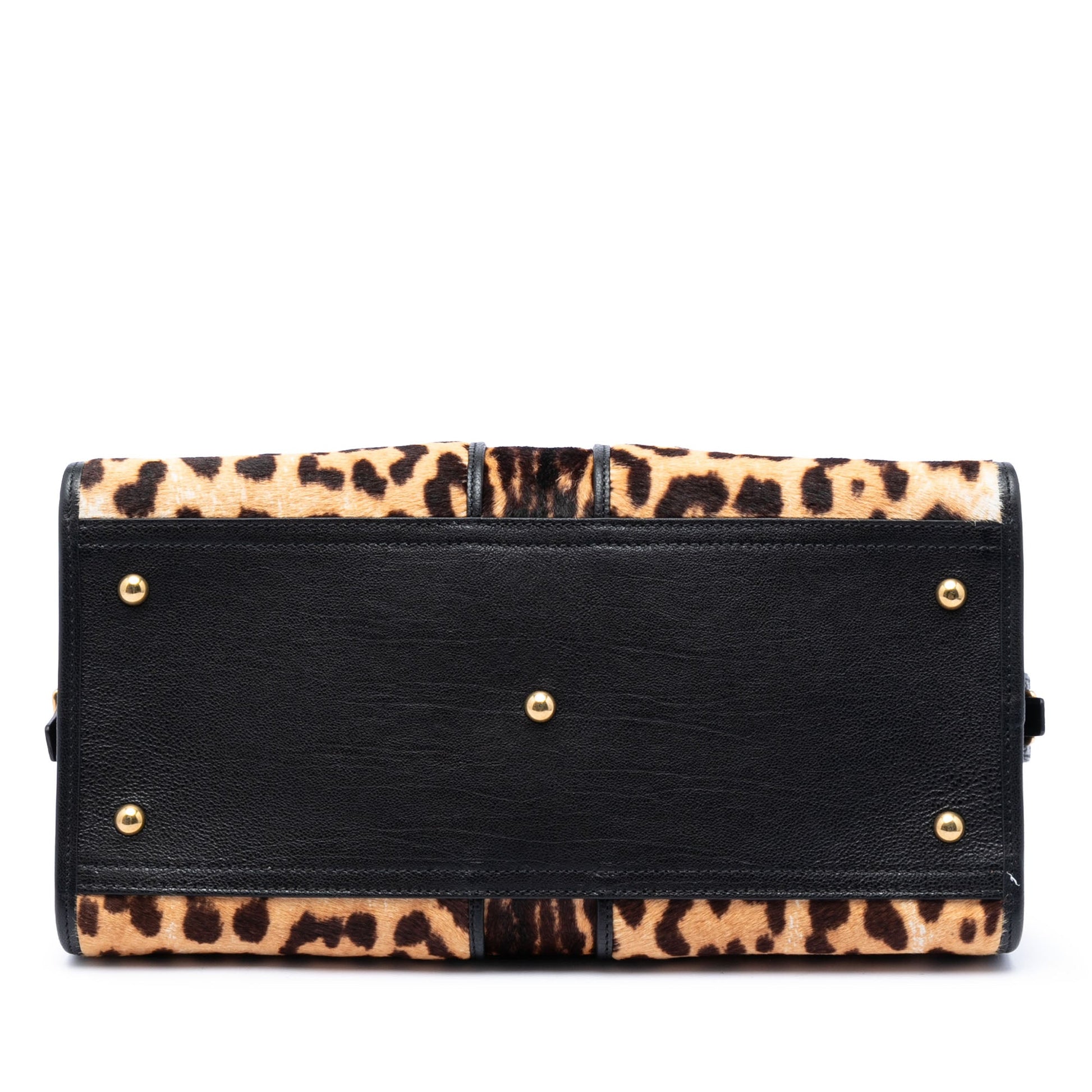 Saint Laurent Medium Pony Hair Leopard Print and Calfskin Cabas Chyc Satchel