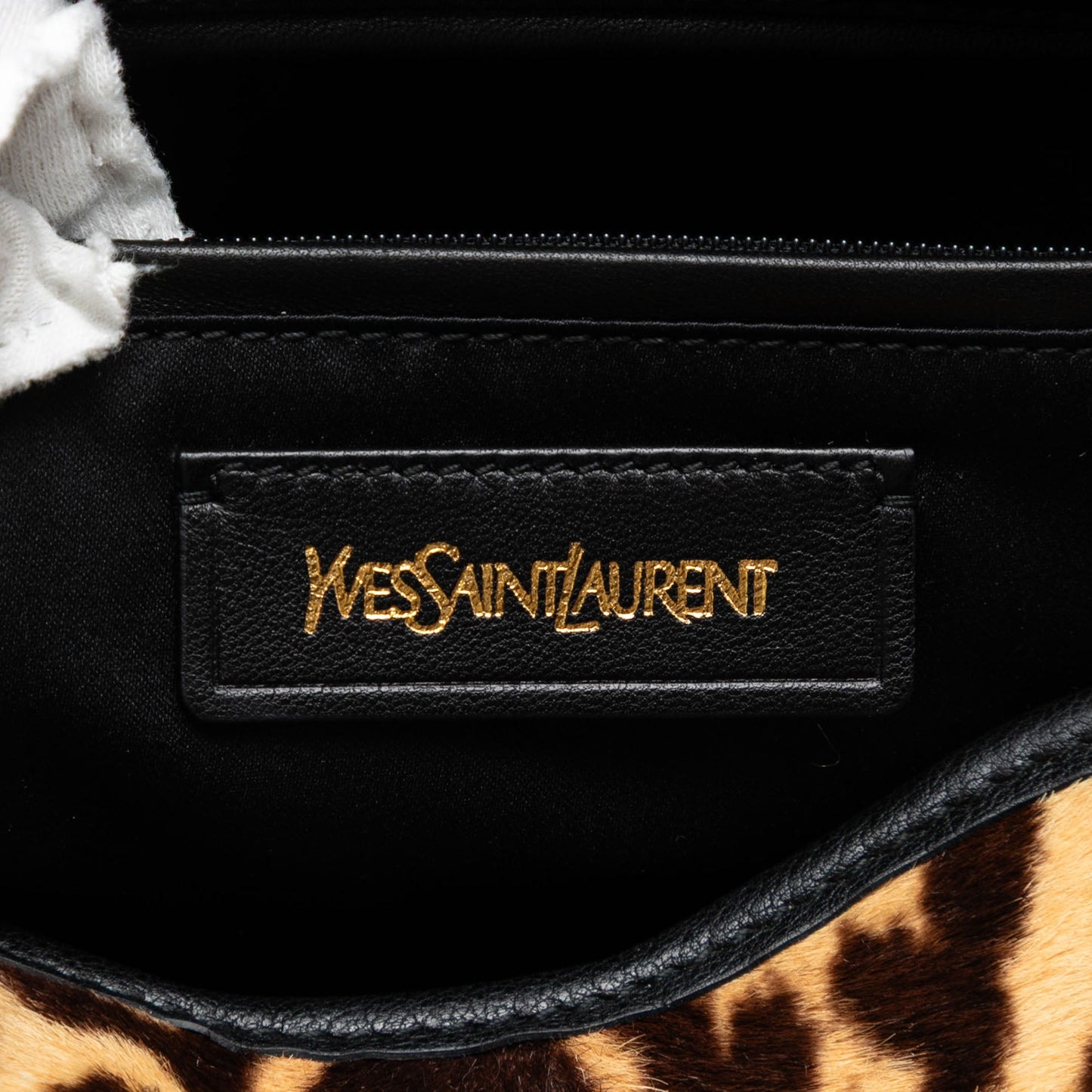 Saint Laurent Medium Pony Hair Leopard Print and Calfskin Cabas Chyc Satchel