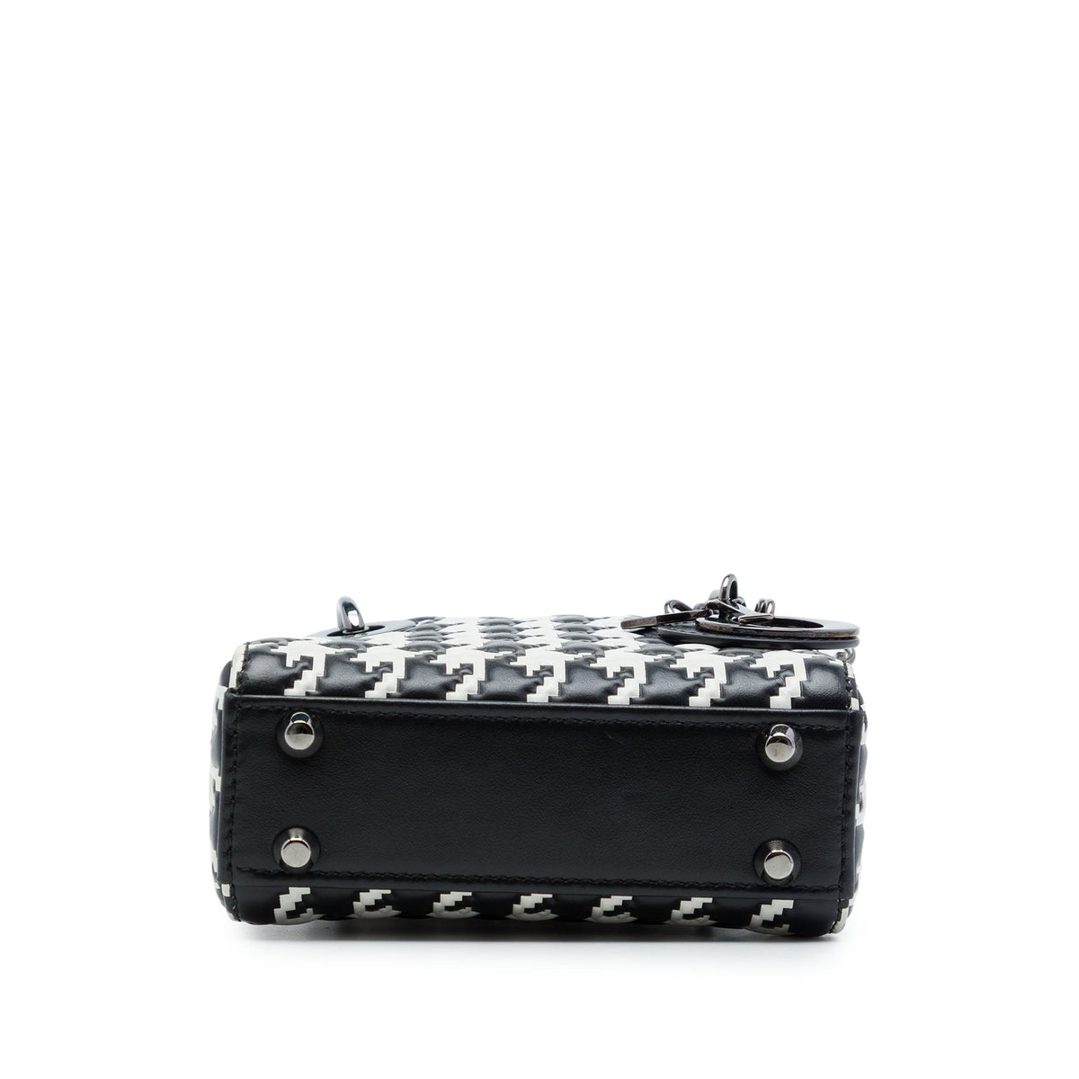 Dior Micro Calfskin Houndstooth Embossed Macro Lady Dior