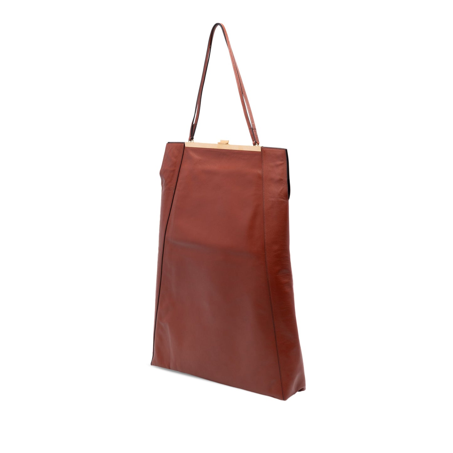 Celine Leather Tall Clasp Cabas Tote