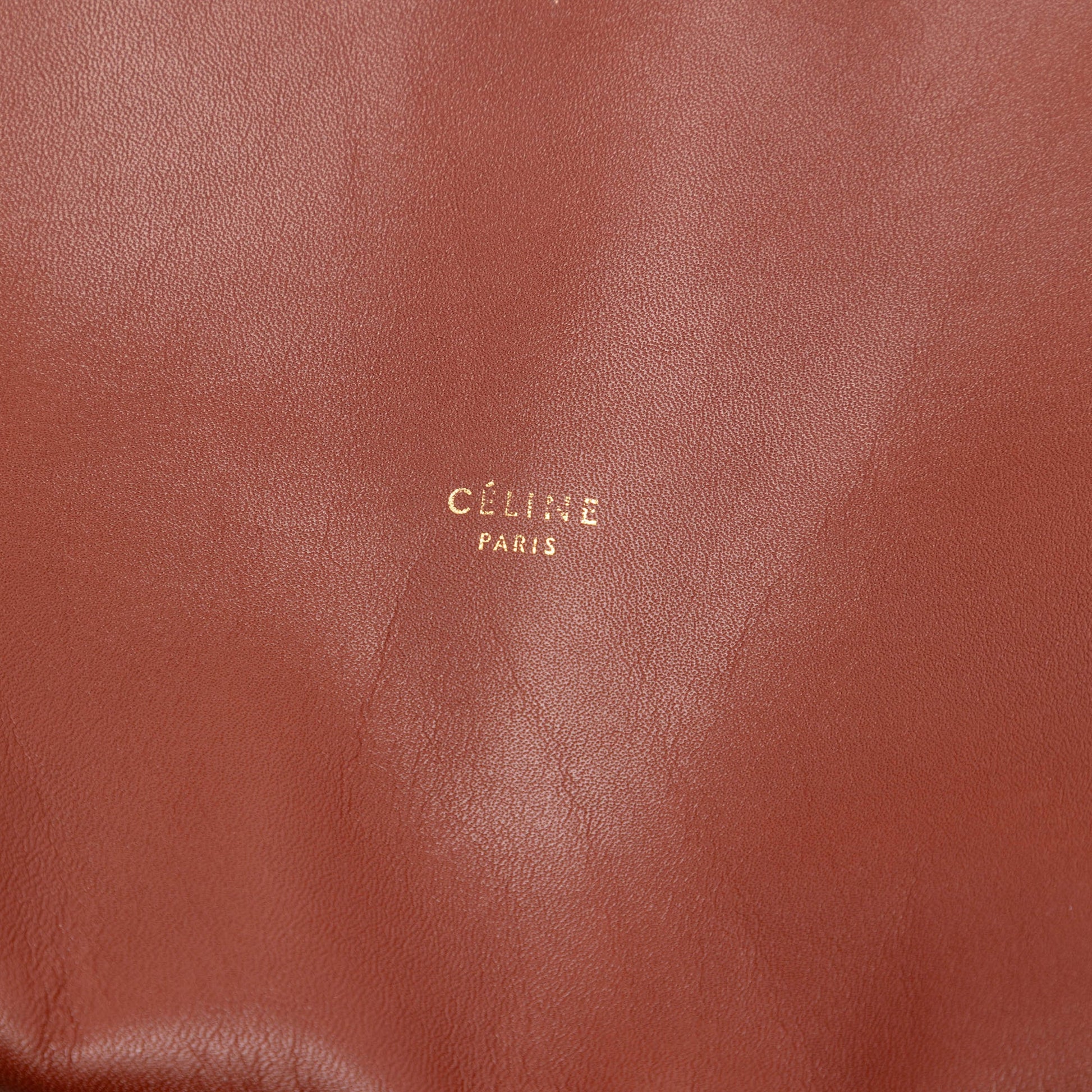 Celine Leather Tall Clasp Cabas Tote