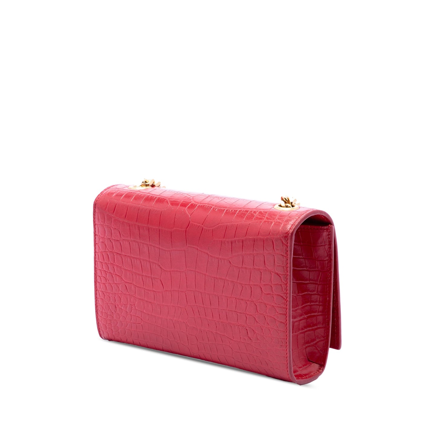 Saint Laurent Small Croc Embossed Leather Kate Tassel Crossbody