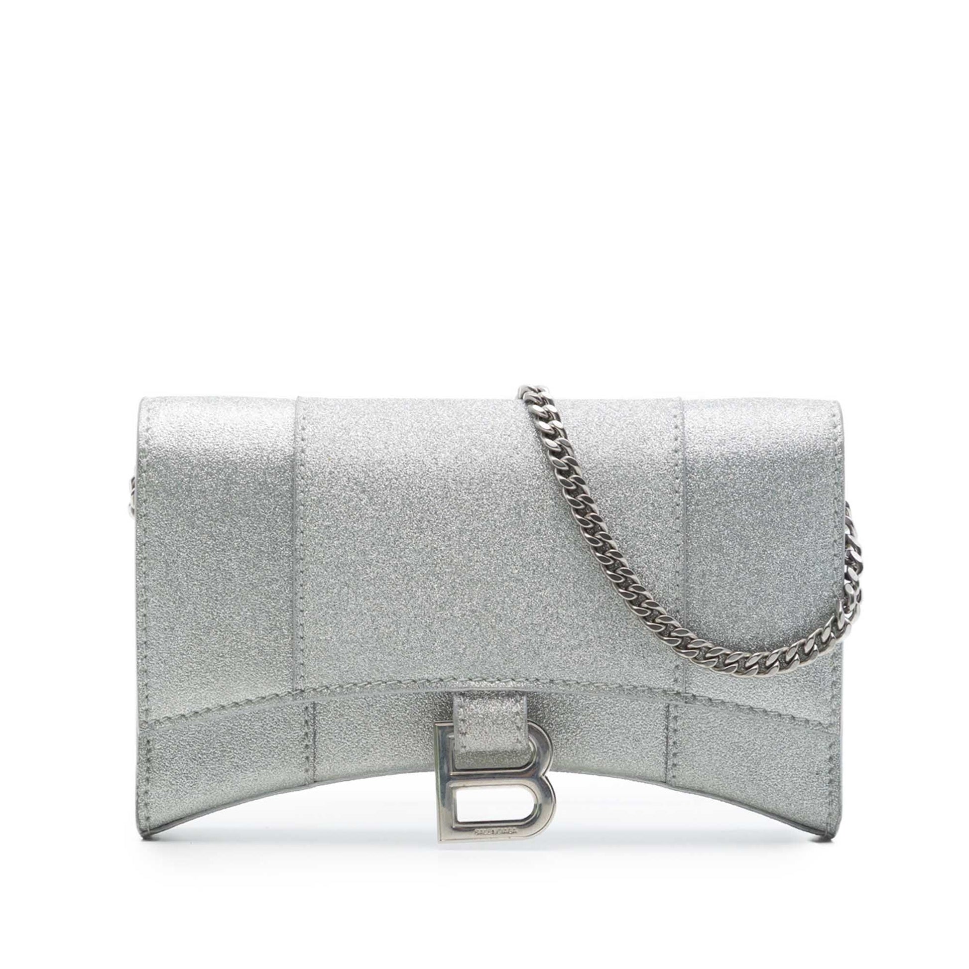 Balenciaga Glitter Fabric Hourglass Wallet On Chain