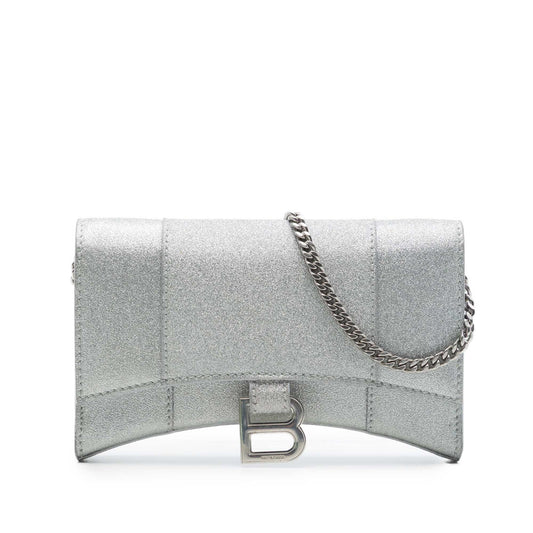 Balenciaga Glitter Fabric Hourglass Wallet On Chain
