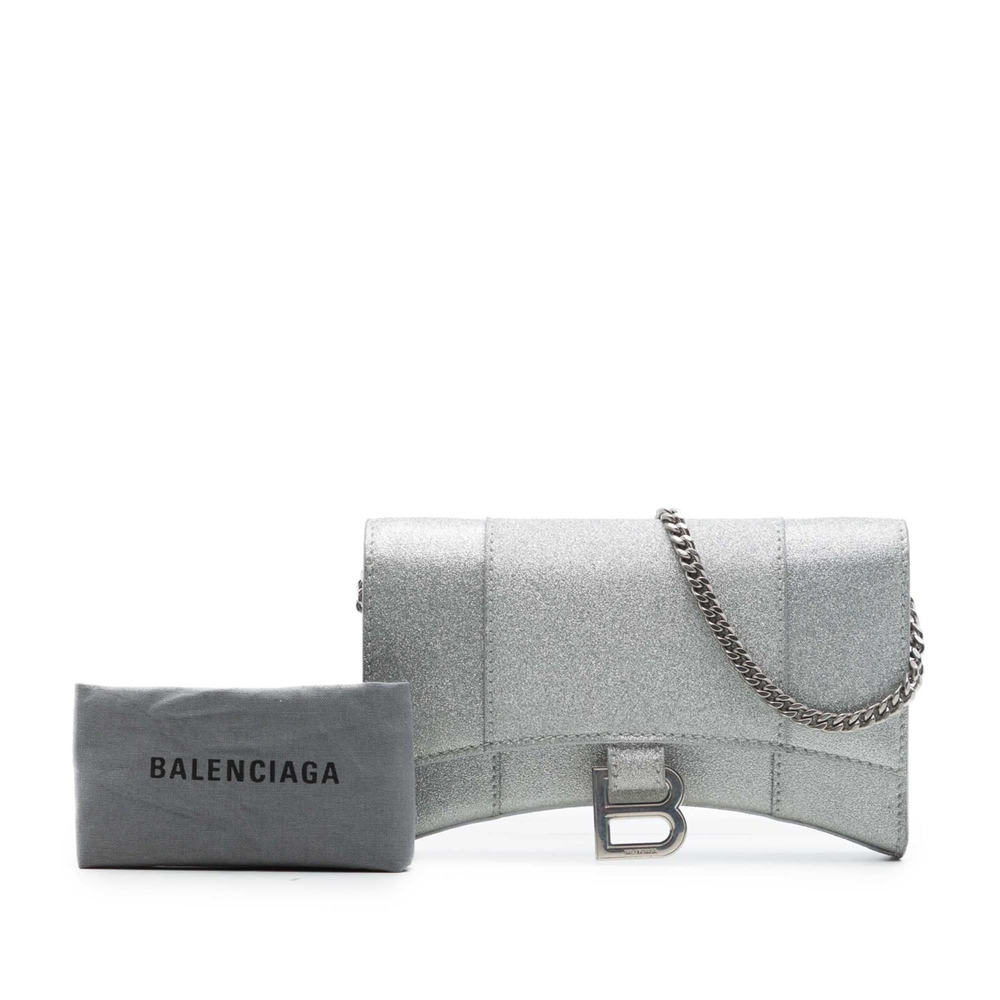 Balenciaga Glitter Fabric Hourglass Wallet On Chain
